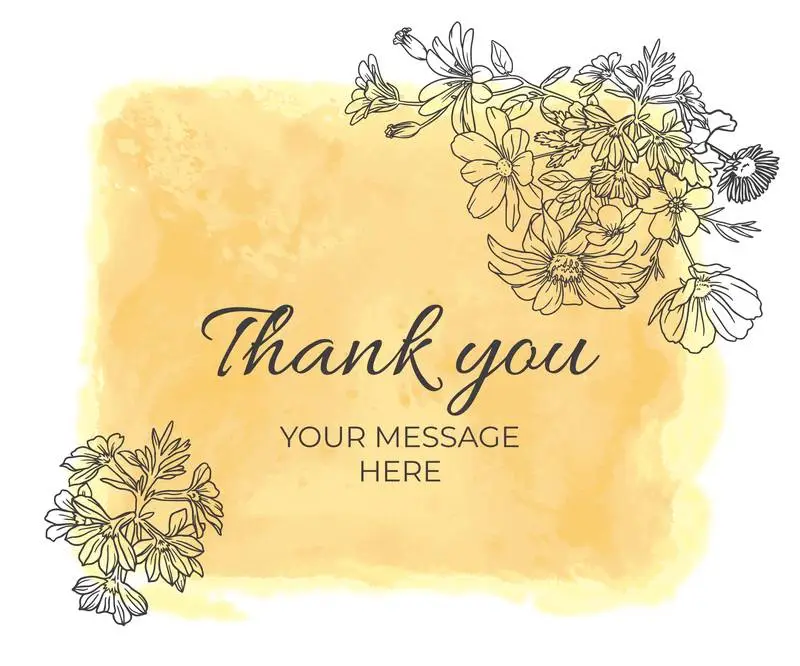 Floral Banner in Yellow Watercolor