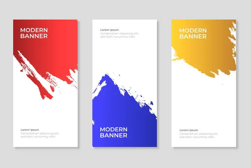 Collection of Vertical Colorful Grunge Banners