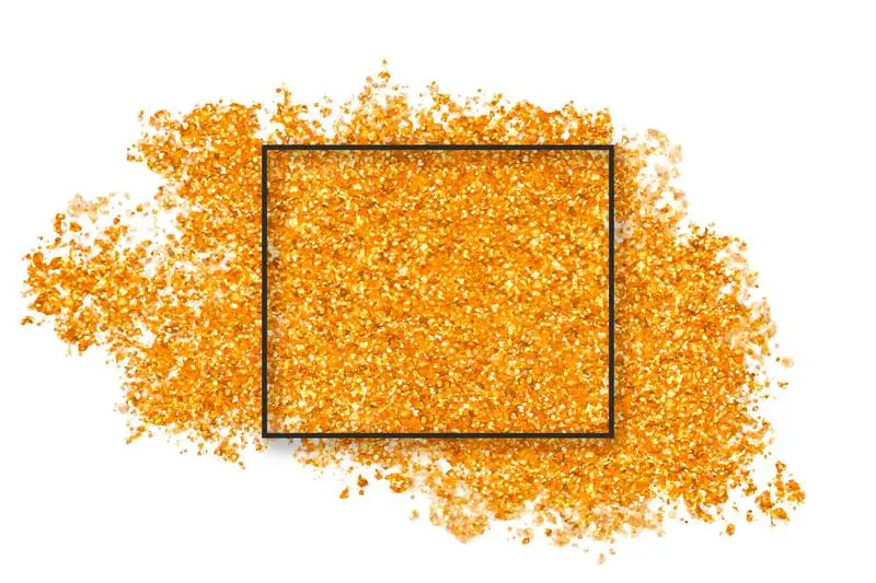 Golden Glitter Splash with Square