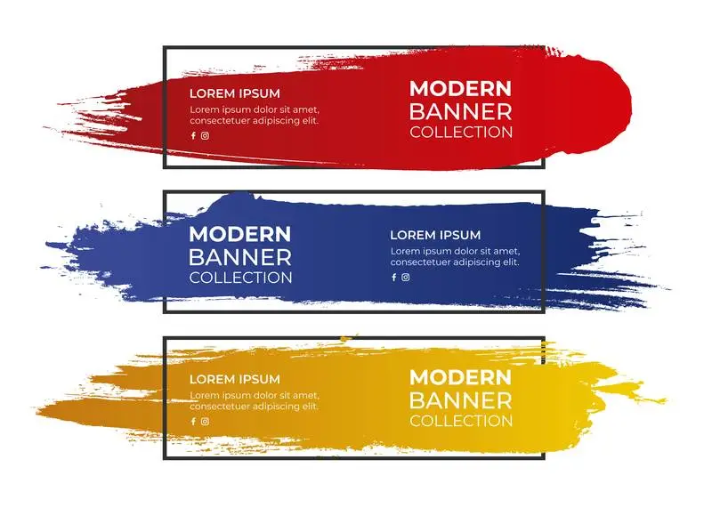 Collection of Colorful Brushstroke Budgets