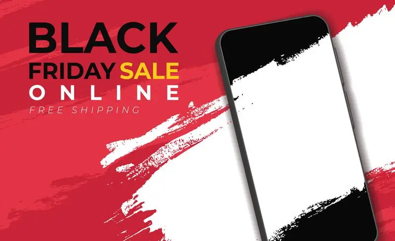 Banner for Online Black Friday Sale with Smartphone