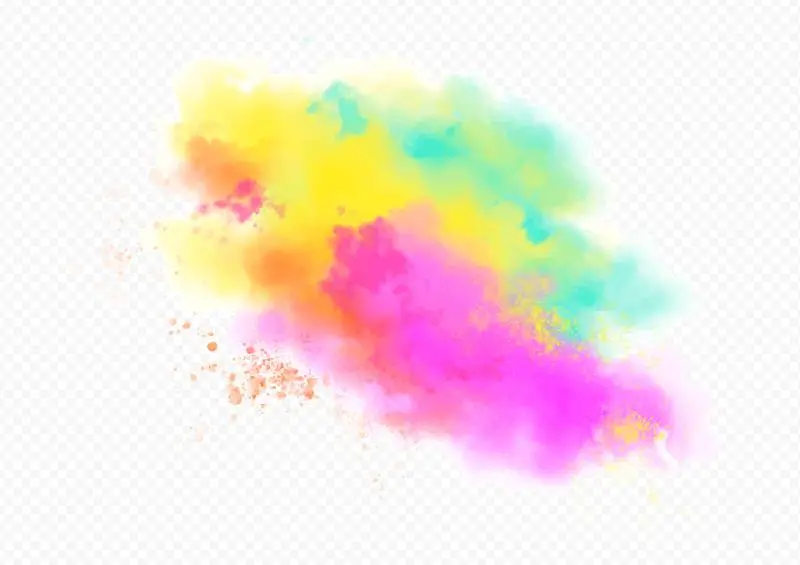 Watercolor Colorful Dust Cloud