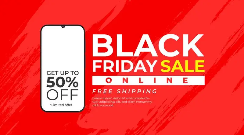 Gradient Painted Background with Smartphone for Black Friday