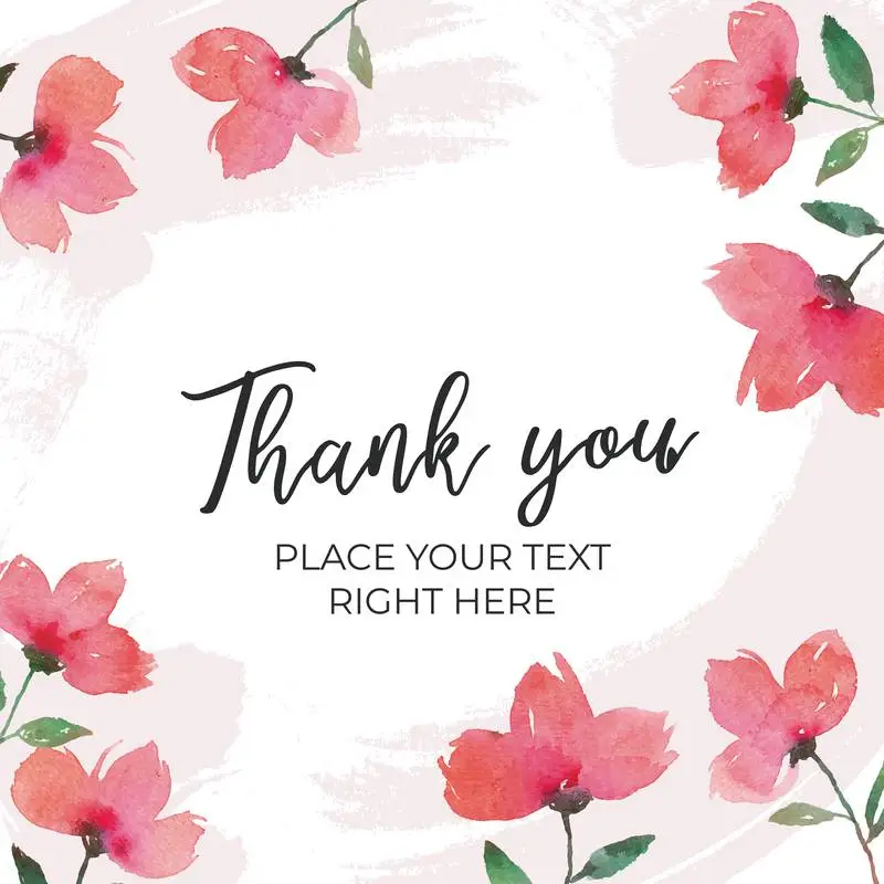 Banner with Red Flowers Over Paint and White Brushstrokes