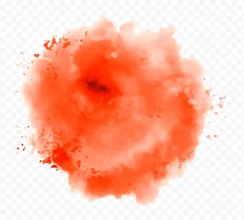 Watercolor Red Splash with Drops