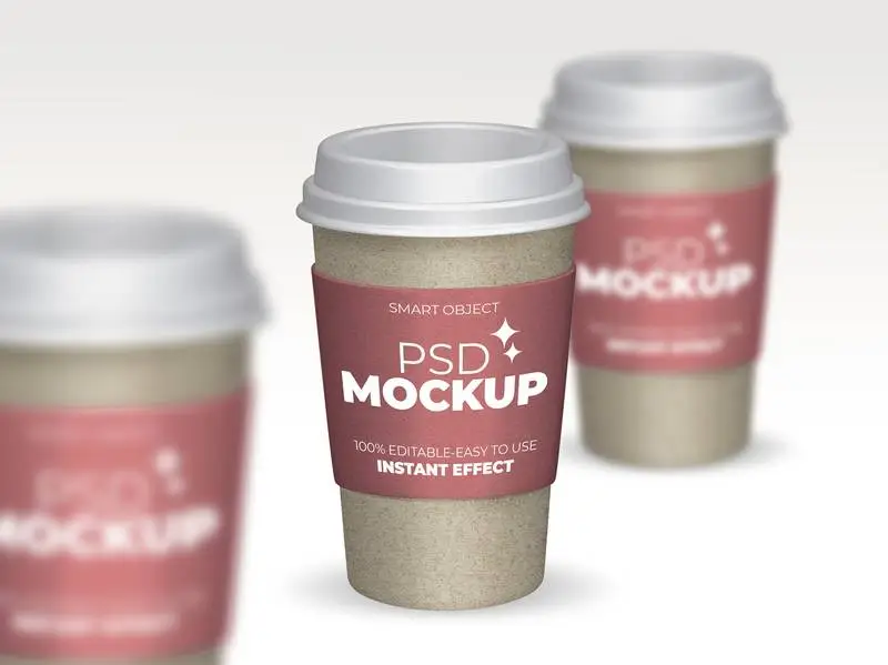 Mockup of Coffee Cups Composition