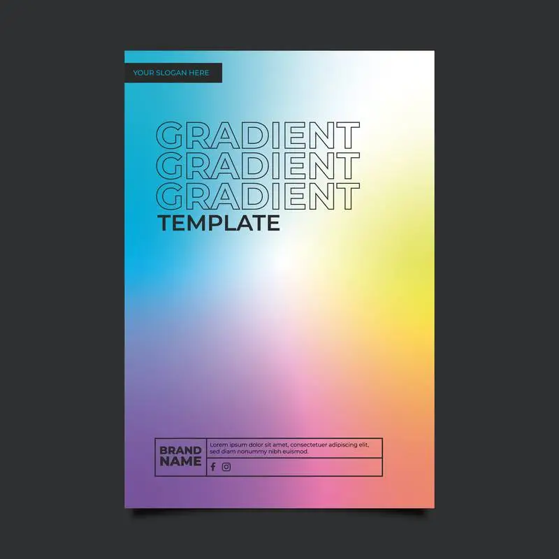 Minimalistic Poster with Colorful Gradient Background