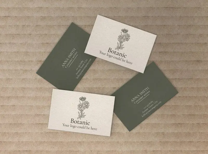 Botanic Business Card Set of 4 Mockups