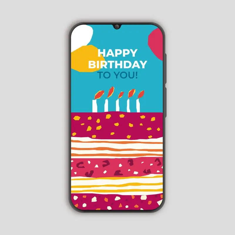 Birthday Card for Smartphone with Cutters Style