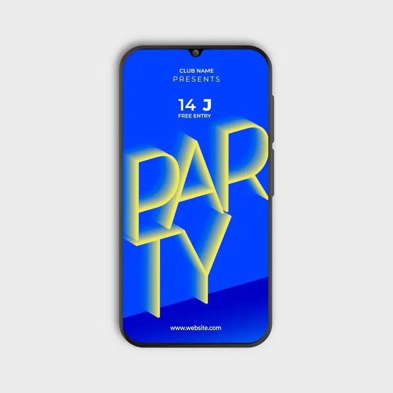 Poster for Party in Smartphone with Gradient