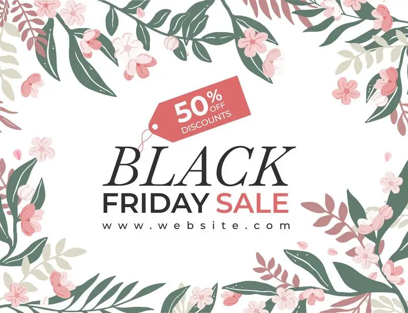 Floral Banner for Black Friday