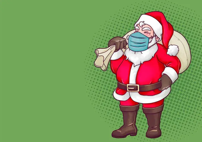 Hand-Drawn Santa with Macefask