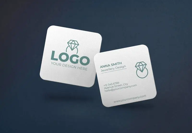 Squared Business Card Mockup