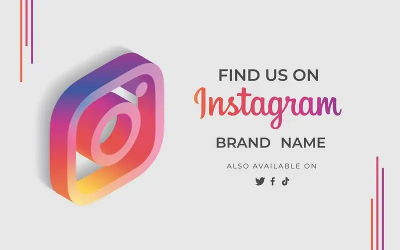 Banner Find Us Instagram with Icon