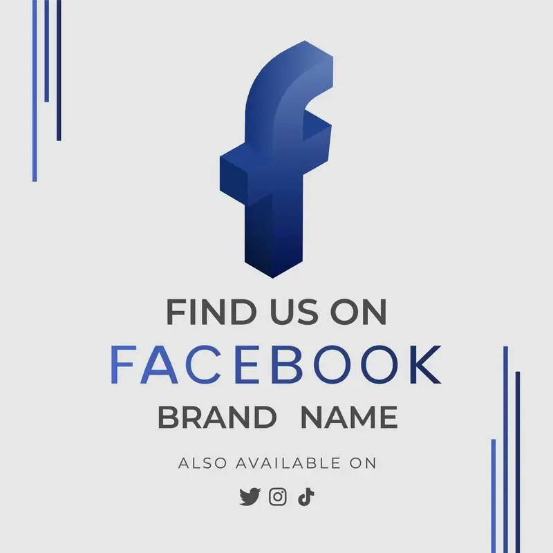 Banner Find Us Facebook with Icon
