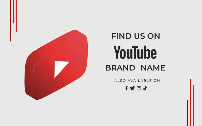 Banner Find Us YouTube with Icon
