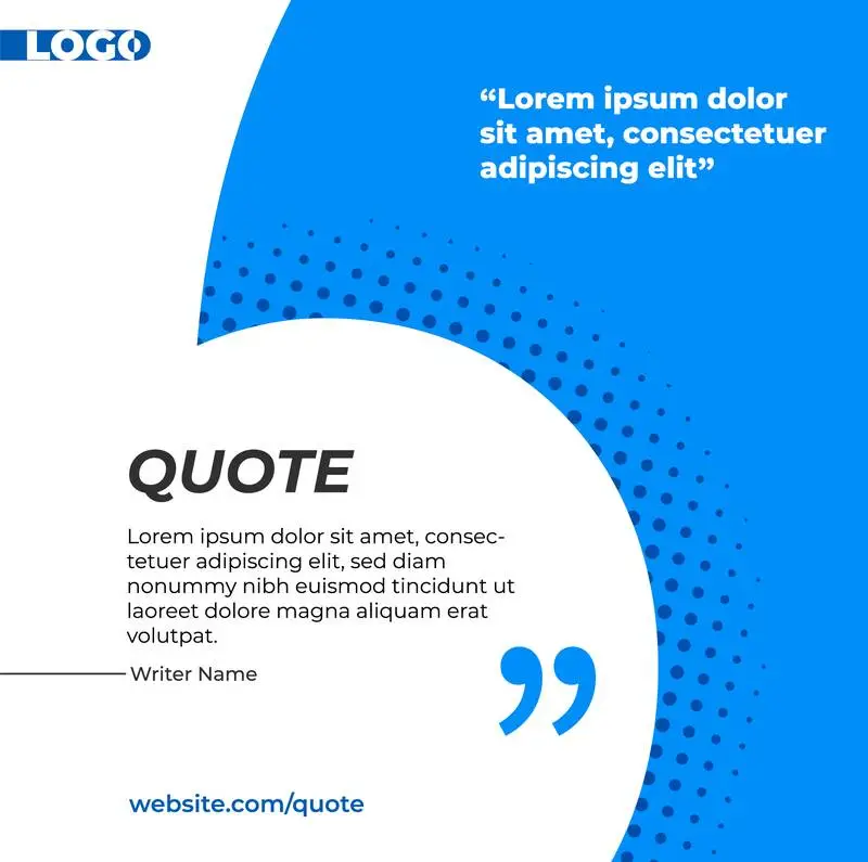 Blue and White Banner for Quote