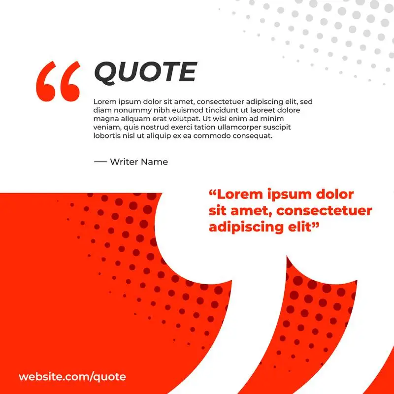 Red and White Banner for Quote