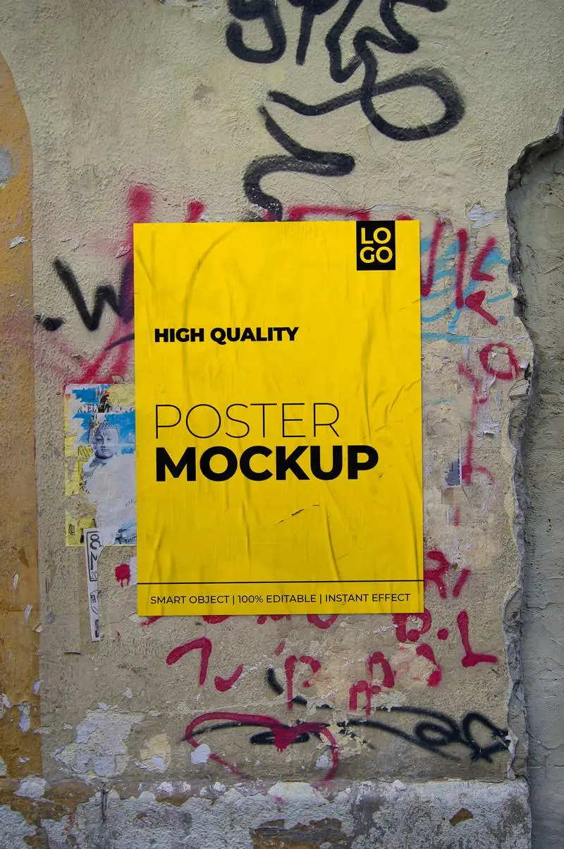 Crumpled Poster Mockup
