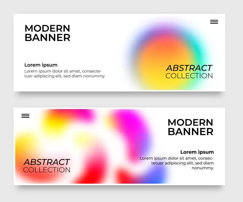 Pack of Banners with Gradient