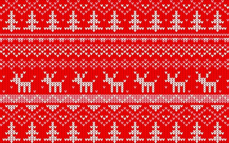 Christmas Jacquard Pattern in Red and White