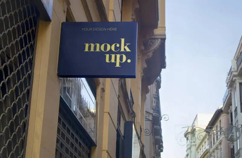 Black and Gold Advertising Panel Mockup