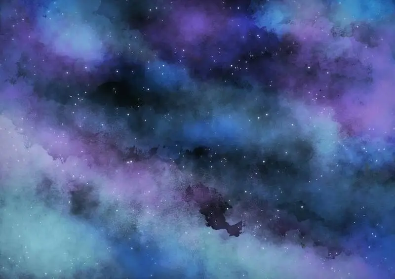 Turquoise Watercolor Galaxy Nebula Background