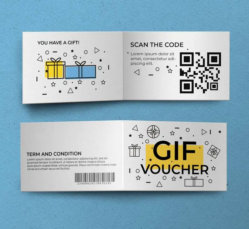 Gift Voucher Front and Back Mockup