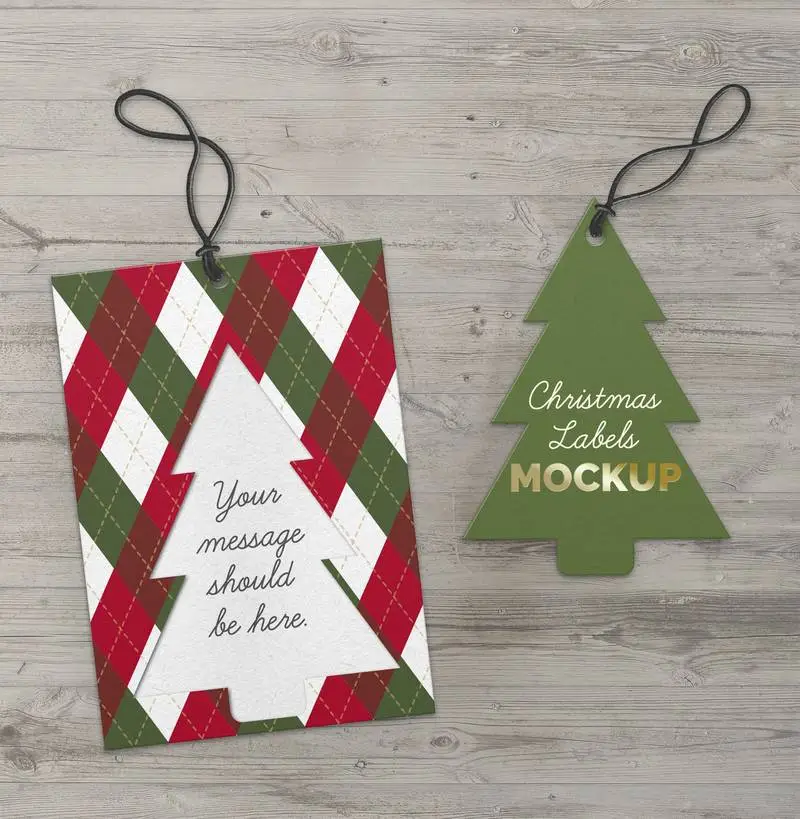 Christmas Labels with Cutout Tree