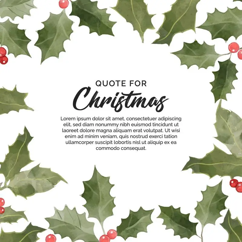 Floral Banner for Christmas Quote