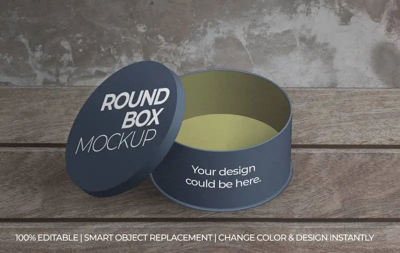 Round Box Mockup