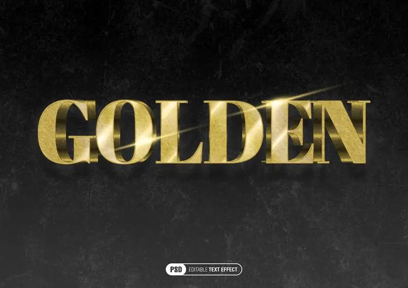 Golden 3D Text Effect