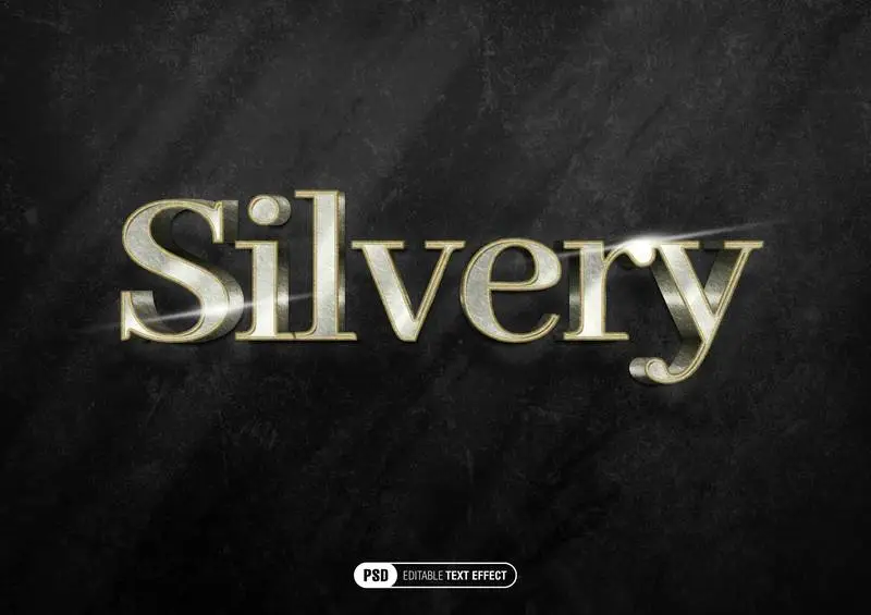 Silver 3D Text Effect