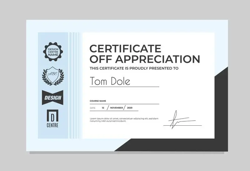 Certificate Template in Light Color