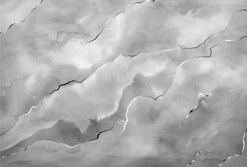 Watercolor Stone Grey Marble with Silver Strokes