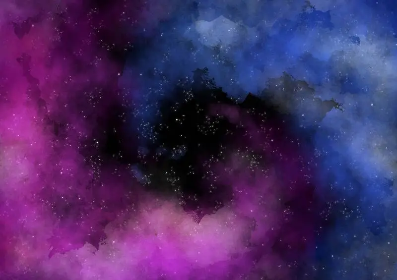 Colored Watercolor Spiral Nebula Galaxy Background