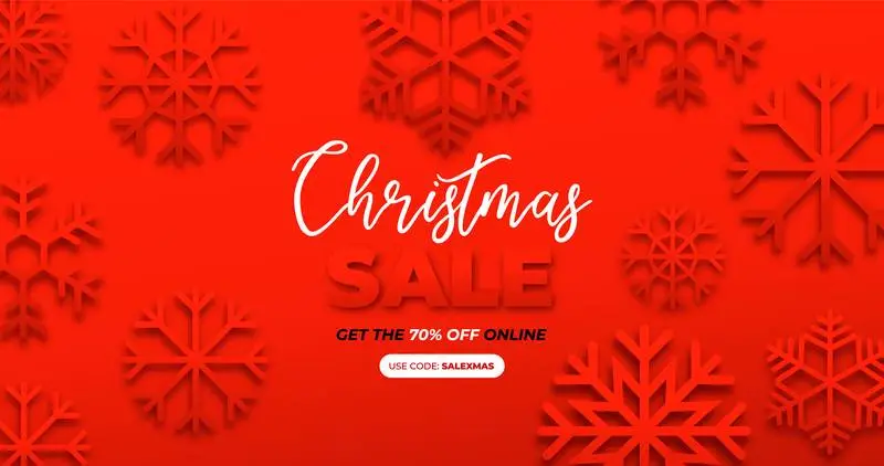 Banner with Christmas Paper Effect