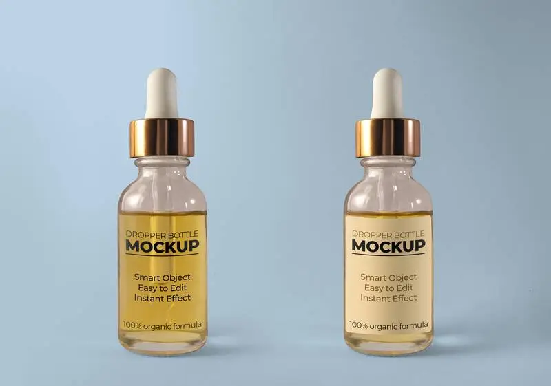 Little Colored Dropper Bottle Mockup