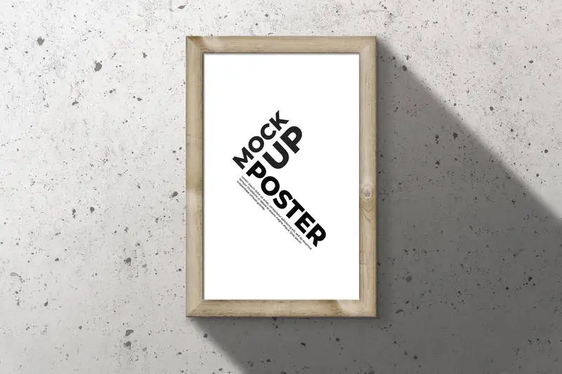 Wooden Frame for Poster Mockup