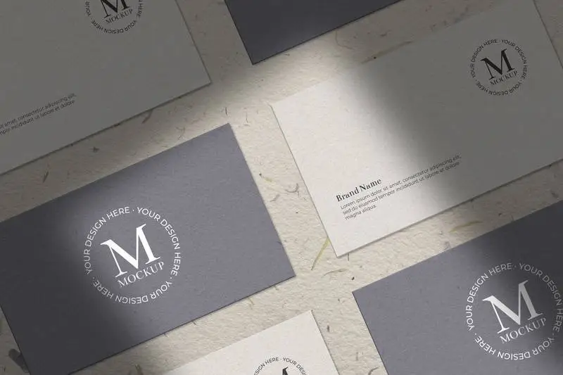Collection of Business Cards with Shades Mockup