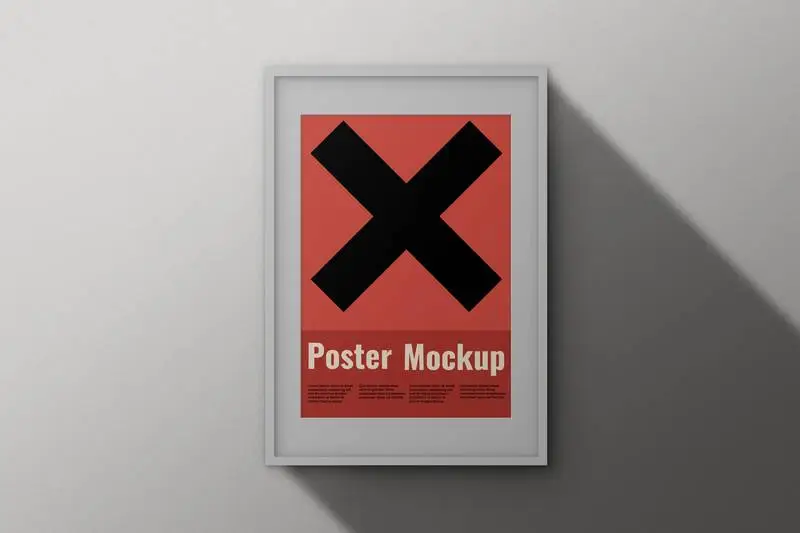 White Frame with Passepartout Mockup