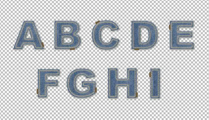 Denim Effect Letters A–I