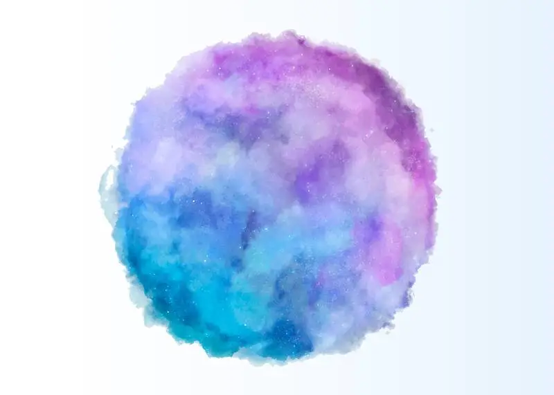 Round Watercolor Galaxy in Pink and Blue