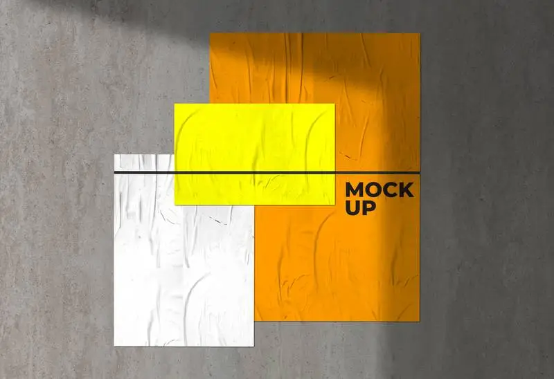 Three Colorful Posters Mockup