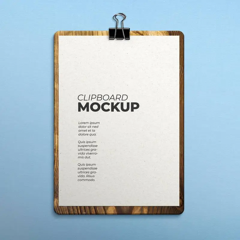 Clipboard on Fabric Surface Mockup
