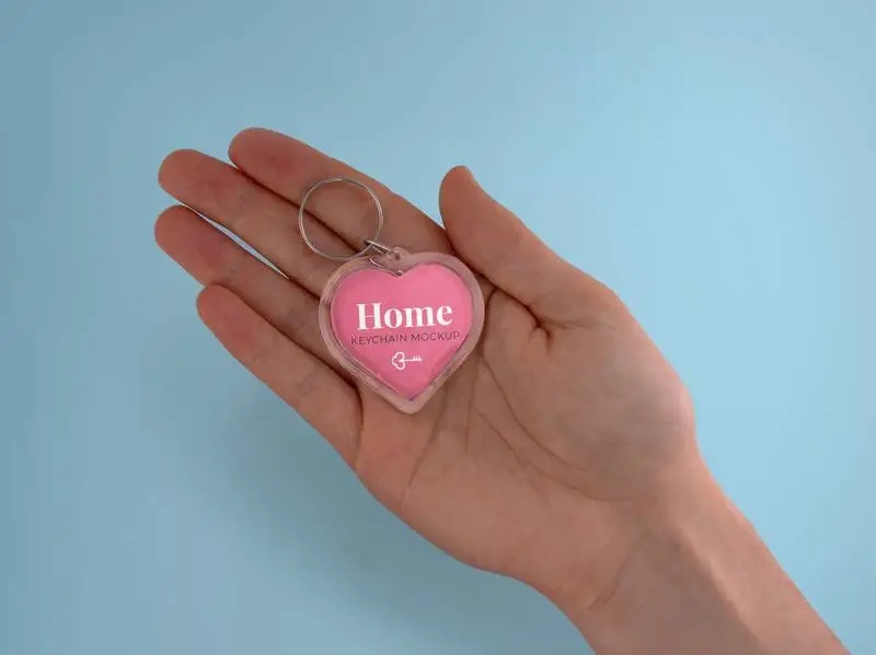 Heart Keychain Mockup