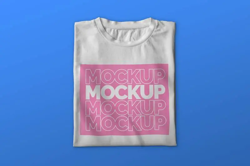 Folded White T-Shirt Mockup