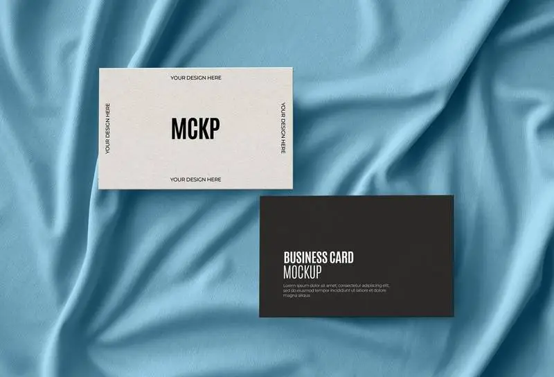 Business Card on Fabric Surface