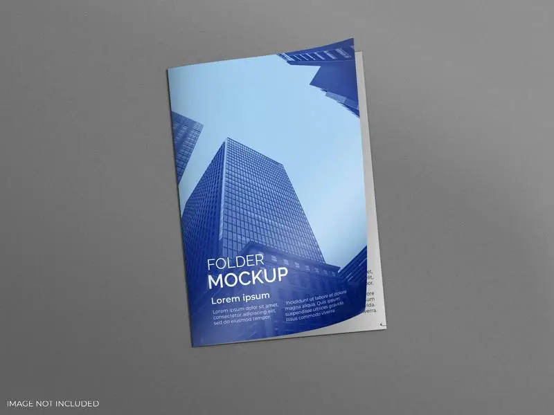 Folder on Grey Surface Mockup