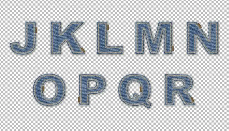 Denim Effect Letters J-R